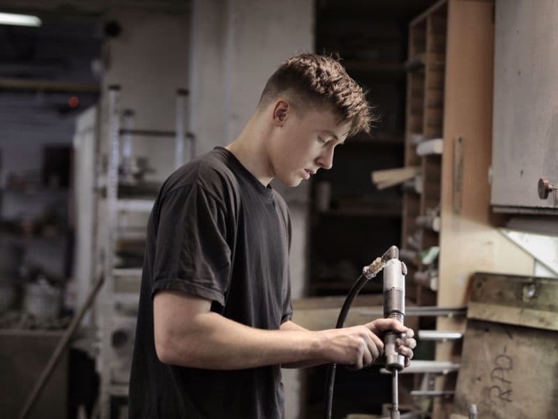 Mechanic working on a vehicle
